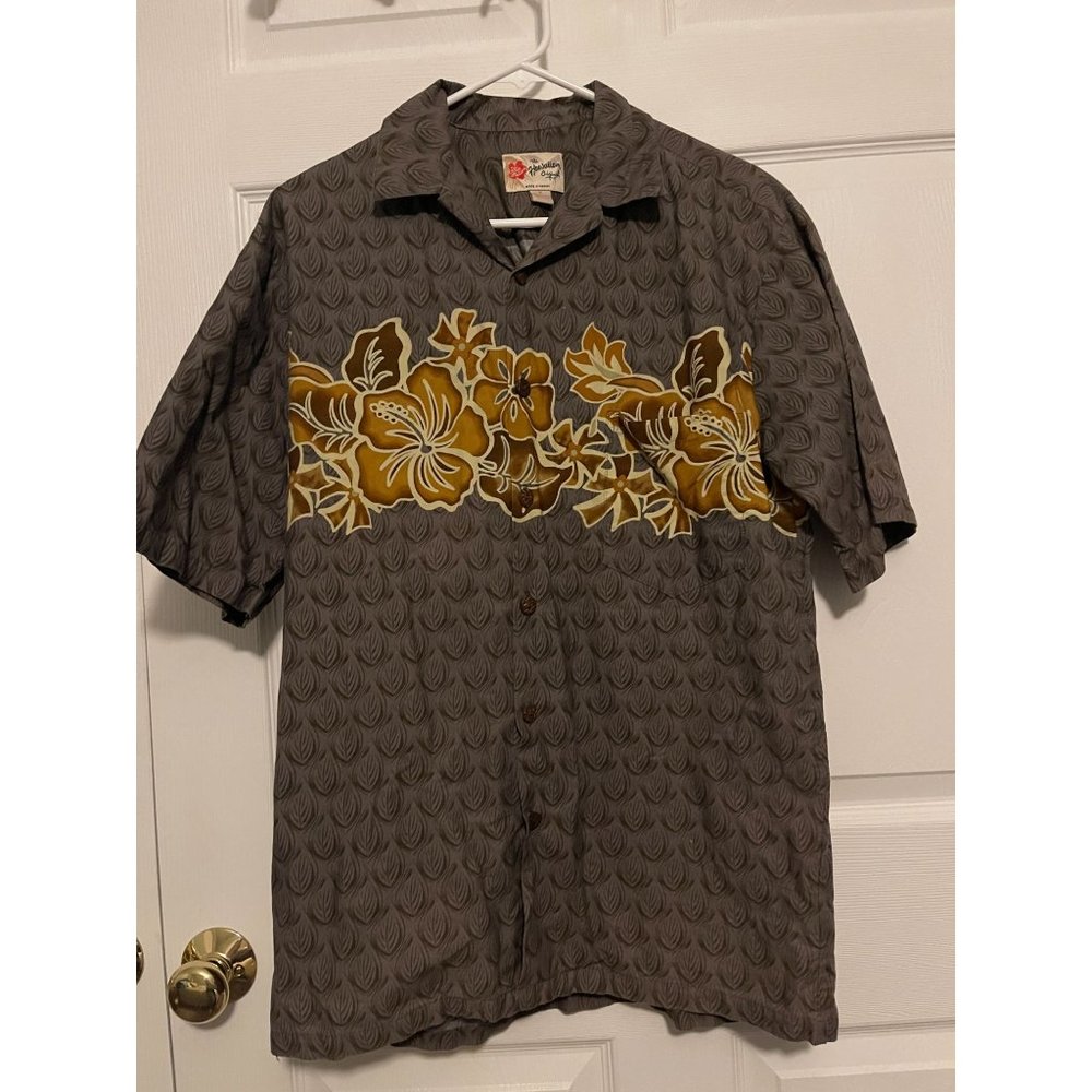Vintage Hilo Hattie Men Hawaiian Original Floral Print Size Medium